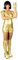 KÖRNER Festartikelimport GmbH Spacegirl Kostüm Gold für Damen Gr. 36 38 - Show Party Disco Raumfahrt Astronautin Weltall Zukunft Glitzer Showtanz Metallic Anzug