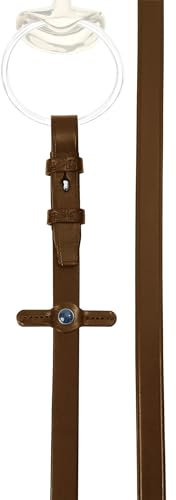 Stübben Lederzügel glatt schmal - Tobacco - Silber - VB/WB (140cm)