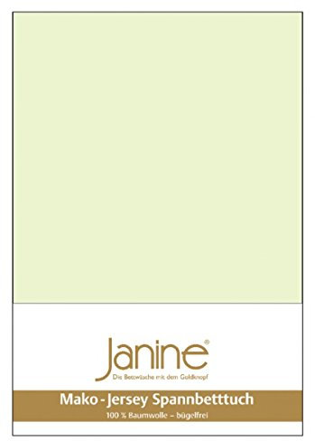 Janine Spannbetttuch 5007 Mako Jersey 180/200 bis 200/200 cm Limone Fb. 06