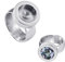 Quiges Edelstahl Wechselbare Mini Coin Münze Solitär-Ring Damen Silber Glänzend Durchmesser 18mm