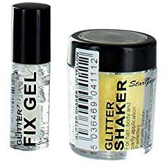 Stargazer Loose Glitter Shaker for Hair& Body with Glitter Fix Gel /Glue-UV Yellow by Stargazer