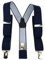 TigerTie Unisex Hosenträger in Y-Form mit 3 extra starken Clips - Farbe in dunkelblau marine silber gepunktet - hochwertige Verarbeitung - Breite 35 mm
