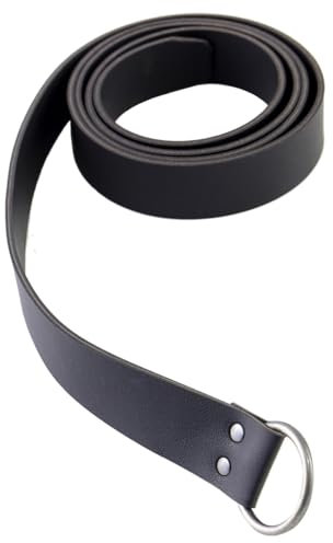 KOGOGO Mittelalter Ritter Ledergürtel Herren Reenactment Accessoire - Schwarz - Länge 75 (190 cm)