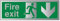 V Safety Panneau de Sortie de Secours avec flèche vers Le Bas – 300 mm x 100 mm – Autocollant Effet Aluminium
