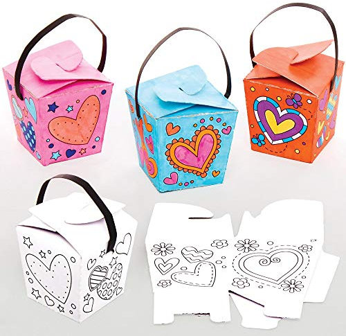 Baker Ross AT357 Leckereien Box mit Herz zum Anmahlen, 12 Stück, kreativer Valentinstag-Kunst- und Bastelbedarf für Kinder zum Basteln und Dekorieren