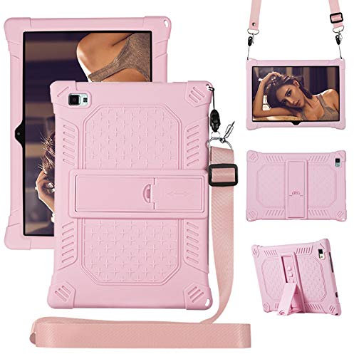 RLTech Funda para Teclast P20HD/Teclast M40 Pro, Silicón Ligera Carcasa Antideslizante con Soporte para los niños para Teclast P20HD/Teclast M40 Pro, Rosado