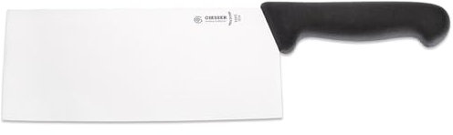 Giesser seit 1776 - Made in Germany - Chinesisches Kochmesser schwarz, Basic Black, Klinge 21 cm, rutschfest, Hackmesser spülmaschinenfest, rostfrei