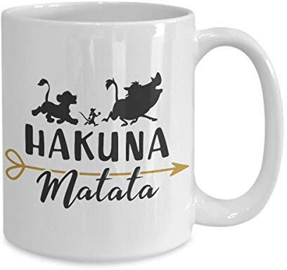 Hakuna Matata, tazza da caffè in ceramica resistente al calore, con immagine di Simba, Re Leone