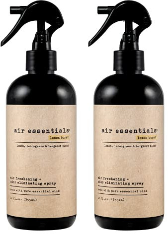 Air Essentials Lufterfrischer und Geruchsbeseitiger-Spray, 340 ml, 2 Stück, hergestellt mit reinen ätherischen Ölen, Zitronenduft