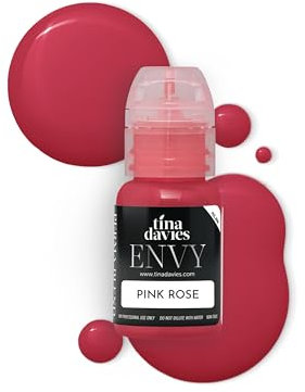 Tina Davies Professional Envy & Lust Lippenpigmente – Permanentes Lippen-Make-up – Farben heilen tongetreu – hohe Retention – Envy Pink Rose, 15 ml Flasche