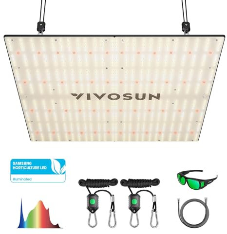 VIVOSUN VS3000 LED Grow Light with Samsung LM301 Diodes & Driver, Sun-Like Full Spectrum for Seedling, Vegetative & Flower, 300 W Plant Lamp for 90 x 90 cm/120 x 120 cm Grow Tent