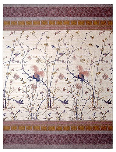 Bassetti Fong Tagesdecke, 100 57 Fäden pro cm² /Füllung: 100% Reiner Baumwolle, Creme, 220x255 cm