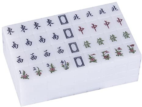 SHATONG Mahjongg 144 Fliesen Traditionelle Mahjong Set mit Box Mah Jongg Set Reisespiel-Set,Sammeln von Partyspiel Traditionelles Spiel mit Tisch Unterhaltung