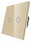 CNBINGO Double Dimmer Switch for LED Lights, Gold Touch Light Switch, No Neutral Wire Required, Tempered Glass Panel with LED Backlight, 2-Gang 1-Way, AC 240V 500W