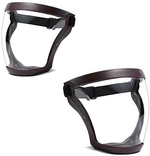 2 Pcs Anti-Fog Protective Full Face Shield-Super HD Reusable Face Protective Cover Adjustable Universal TOKLYUIE