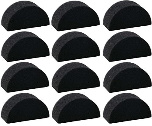 Bowitzki Face Paint Sponges Face Painting Half Moon Black Sponges High 12 Pieces for Art Work and Body Paint