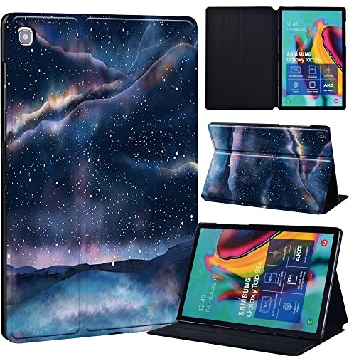 Space Printed FINDING CASE Fit Samsung Galaxy Tab S5e 10.5 Leather Cover 2019 SM-T720 / T725, PU Flip Leather Smart Lightweight Shell Stand Cover Case for Samsung Galaxy Tab S5e 10.5 2019 (milkyway)