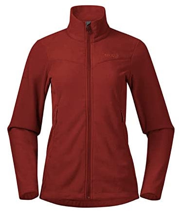 Bergans Finnsnes Fleece W Jacket Rot - Leichte warme Damen Fleecejacke, Größe L - Farbe Chianti Red