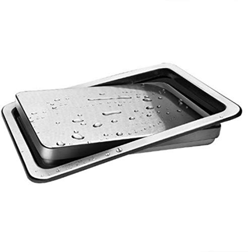 Trjgtas Tapa de basura de acero inoxidable con tapa de cubo de basura con tapa de balanza incorporada al para encimera de cocina A