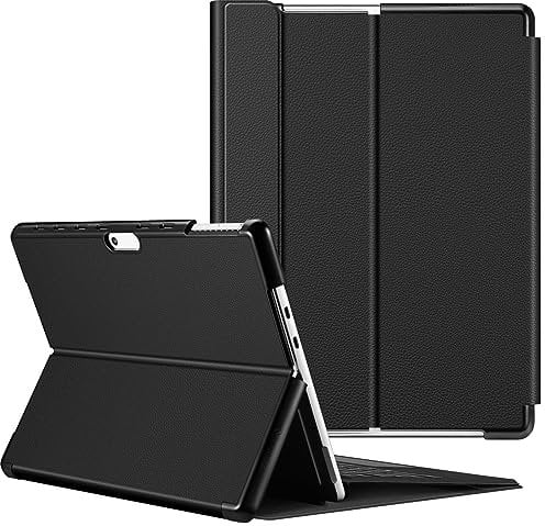 FINTIE Case for Microsoft Surface Pro 11/10/9 (2024-2022) - 13 inch, Multiple Angle Hard Shell Slim Portfolio Cover Compatible with Original Keypad and Kickstand, Black