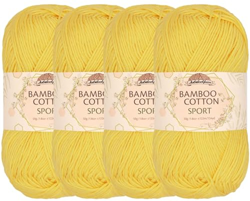 JubileeYarn Bamboo Cotton Sport Yarn - 50g/Skein - Yellow Brick Road - 4 Skeins