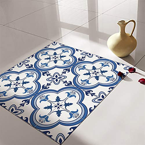 Alwayspon 12 piezas de vinilo portugués de 30 x 30 cm, adhesivo de azulejos de pared de vinilo portugués, impermeable, antideslizante, para cocina, baño, autoadhesivo de PVC para despegar y pegar en