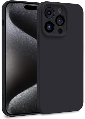 MyGadget Cover per iPhone 15 Pro - Custodia in Silicone Morbido a Doppio Strato – Case con Protezione Fotocamera & Fodera Interna Antigraffio - Nero