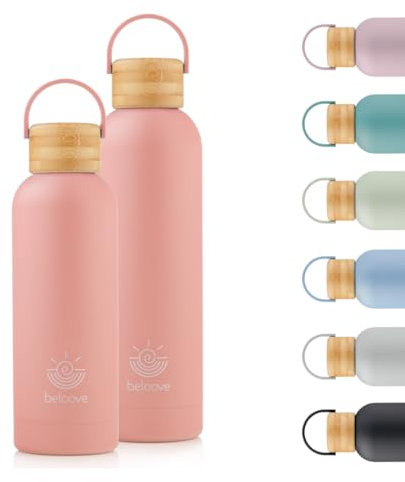 beloove® Trinkflasche Edelstahl 750ml – Für Kohlensäure geeignet, 100 % auslaufsicher, spülmaschinenfest, BPA-frei, Thermoflasche doppelwandig – hält 12h heiß & 24h kalt