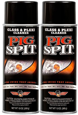 PIG SPIT Glass and Plexi Cleaner for a Streak-Free Shine for Home and Automotive Use | 13 oz.| 2-Pack