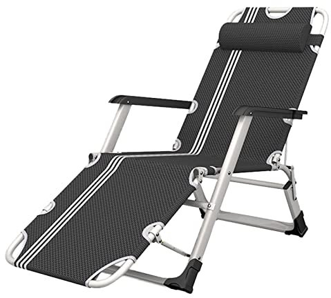 EyeWeb Extra breiter Terrassen-Loungesessel für schwere Personen, Stabiler, klappbarer Campingstuhl, verstellbar – unterstützt 400 kg, Innen- und Heimbüro (Farbe: Schwarz) (Blau) (Schwarz) Hopeful