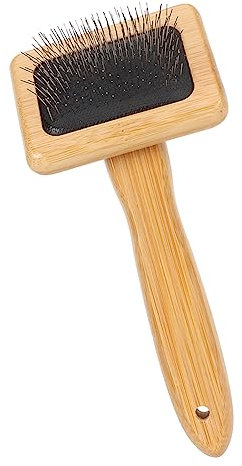 Schaffell-Woll-Drahtbürste mit Loch-Kissen, Schaffell-Wollbürste, Makramee-Zupfkamm, Zupfbürste für Haustiere mit Holzgriff Zur Fellpflege, Zum Entfernen von Haarausfall und