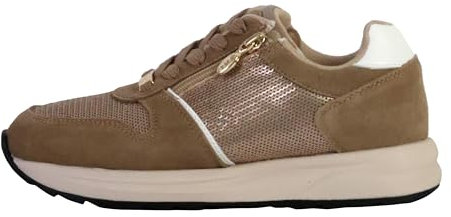 Scholl, Sneaker Donna con Plantare Memory Estraibile, Cerniera Laterale, Color Oro (38)