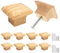 Misuyue Square Wooden Drawer Knobs (8 Pack) - Natural Wooden Door Handles/Cabinet Door Knobs - Wardrobe Door Knob with Screws - 3.5cm/1.37 Inches Wooden Handles - Door Knobs for Cupboards (8)