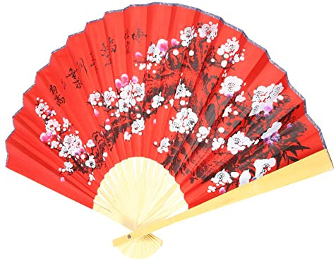 LIFKOME Large Folding Fan Wall Decor Chinese Style and Paper Decorative Pendant Decor for Headboard and Photography Props
