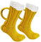 Youany Bierkrug Socken, Bier Socken Mit Henkel, Lustige Socken Herren Damen Stricksocken Winter Dicke Warme Socken, Cotton Socks for Beer, Wine Lovers