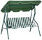 Outsunny Balancelle de Jardin 3 Places Toit imperméabilisé Inclinaison réglable Coussins Assise Dossier 1,7L x 1,1l x 1,53H m Acier Polyester Vert Blanc rayé