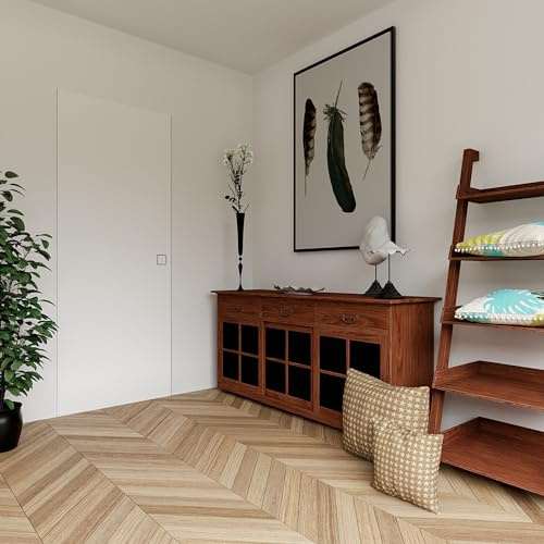 Porte Italiane, Porta Bianca Filo Muro Easy Wall Moderna con Serratura Magnetica Invisible Lock, Installazione Semplice su Muratura o Cartongesso Porta Raso Muro Easywall 70x210 spingi sx - tira dx