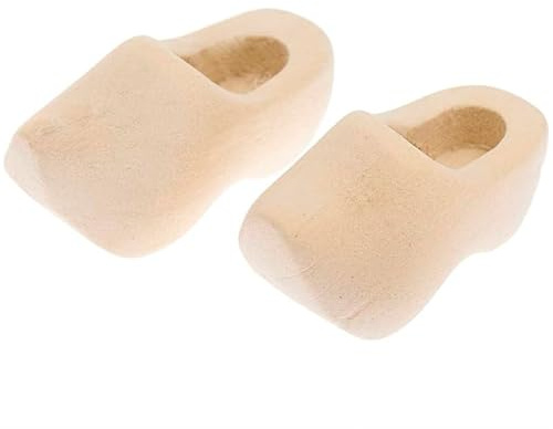 Miniaturen für Puppenhäuser und Wichtelstuben oder Geschenkgutscheine · DIY Miniwelt · Holzschuhe, 3 x 1,5 x 1,5 cm 2 Stück