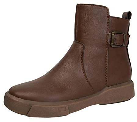 Regali economici Stivaletti Donna Pelle Stivali da Donna sopra al Ginocchio Tronchetto Estivo Donna Stivaletti Donna Estivi Vera Pelle Cowgirl Boots Stivali Alti Donna con Zeppa
