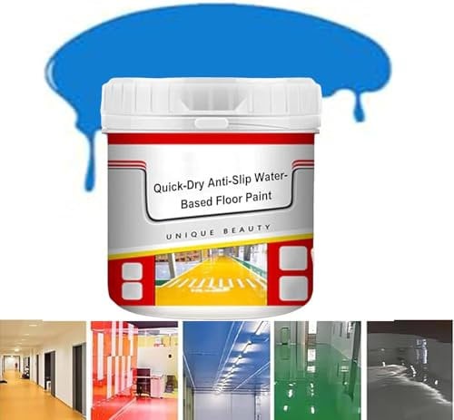 Ashopfun Pvzxr Floor Paint,Gold Silk Waterproof Epoxy Floor Paint,Garage Floor Paint,Water-Based Epoxy Floor Paint,Quick-Dry Anti-Slip Water-Based Floor Paint for Indoorand Outdoor Surfaces (Blue)