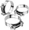 Fascette Metalliche Stringitubo 74-79mm Fascette Metalliche a Vite 3 Pezzi Scarico Moto Morsetto Fascette Stringitubo Inox Fascetta di Scarico Turbo Fascetta Stringitubo per Accessori Tubi Scarico