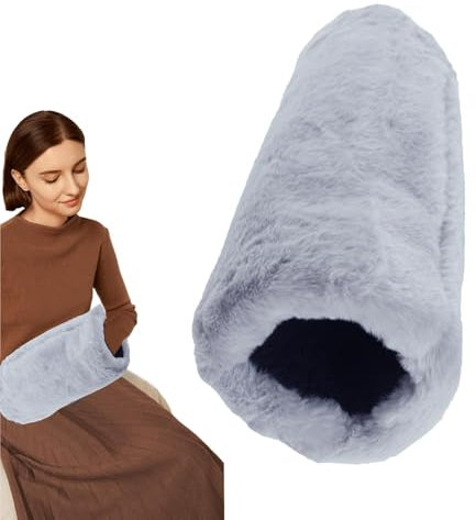 Mani Mani - Elegante Manicotto In Pelliccia Sintetica, Silenziatore Elegante Peloso Peluche | Guanti Di Coniglio Imitazione Di Multifunzionale, Manicotto Scaldamani In Lan, Grigio, 15 x 7,9