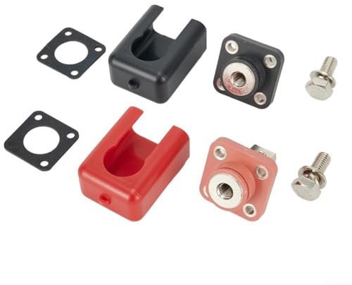 2Pcs Battery Terminal Connectors,200A All-Copper Lithium Battery Terminals Energy Storage Terminal Dust Cover For Cars Bus