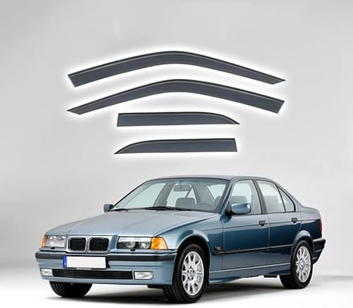 ZhangJW Autofenster Windabweiser für BMW 3 Series i MK3-E36 1990-2000, Autofenster Regenschutz, Regenabweiser, Integrierte Deflektoren, 4 Stück