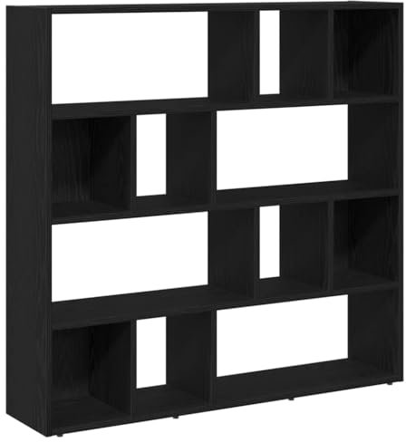 vidaXL Libreria Divisorio Rovere Nero 105x24x102 cm, Armadietto di Stoccaggio Rack Shelf