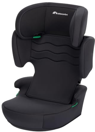 Bebeconfort Hera i-Size Sitzerhöhung, i-Size-Kindersitz, Installation mit Sicherheitsgurt, Zusammenklappbar, superkompakt und leicht, ab 3,5 Jahre bis zu 12 Jahren, 15-36 kg, 100-150 cm, Mineral Black