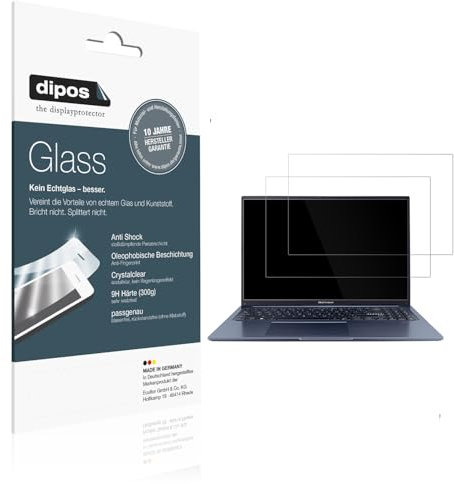 dipos I 2x Pellicola Protettiva compatibile con Asus Vivobook 15 Protezione Vetro Flessibile 9H