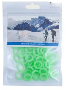 50 Stück Leuchtender Kreis für Zeltheringe Fluoreszierende Ringe Silikonring-Nacht Leuchten O-Ringe Glow In The Dark Ring Outdoor Camping Zelt Nägel Zubehör
