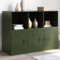 MOBCANT Sideboard, Küchenbuffet Kaffeebar Barschrank Vitrinenschrank Geeignet für Schlafzimmer Foyer Wohnbereich Küche Olivgrün 99x39x73 cm Stahl