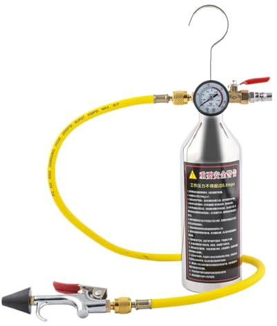 Kit de descarga para CA, de aire acondicionado Kit Flush - Herramienta de limpieza de tuberías para aire acondicionado - Herramienta de limpieza de tuberías de CA automotriz con calibre y manguera par